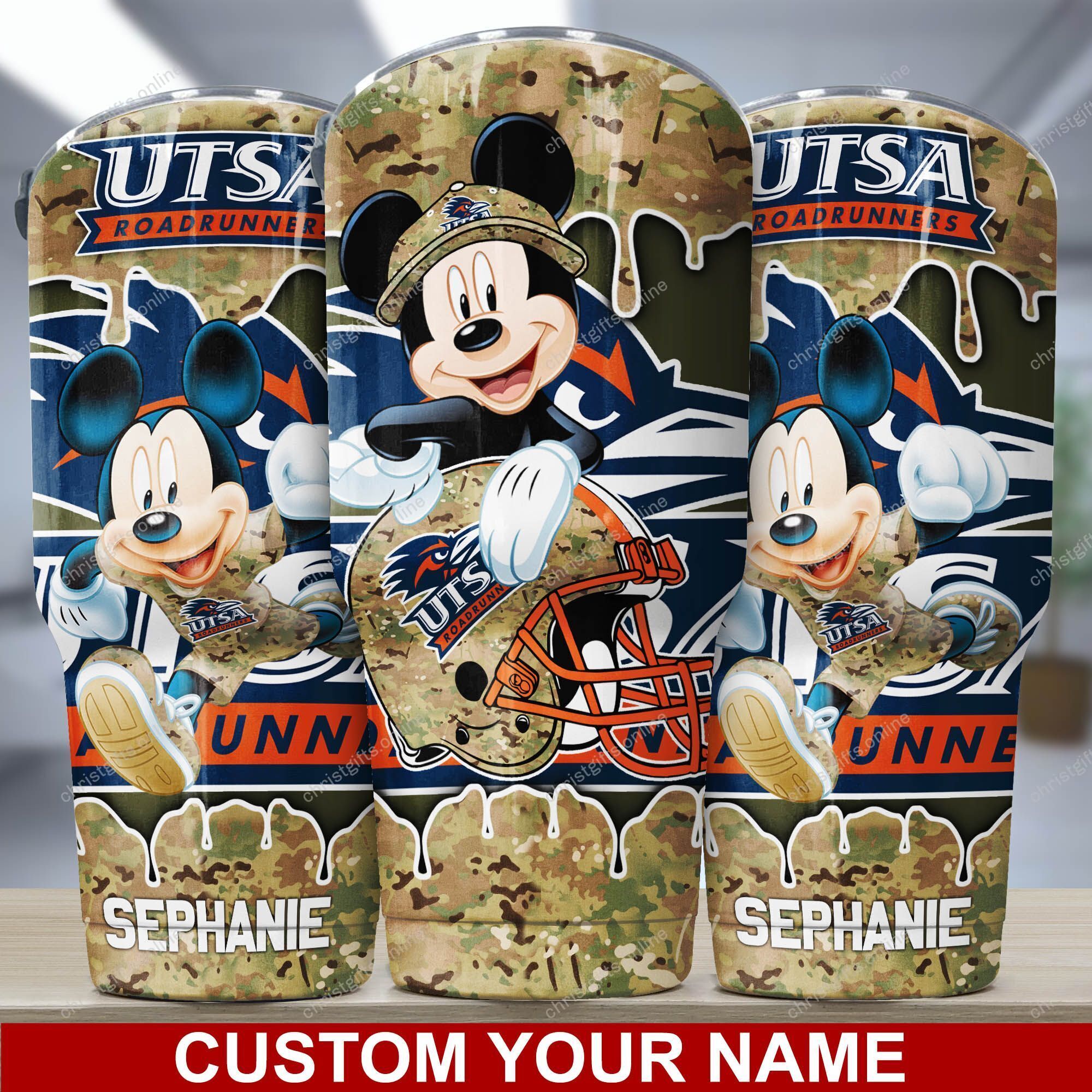 UTSA Roadrunners NCAA3-Peronalized Tumbler30 20Oz Mickey Ds1()