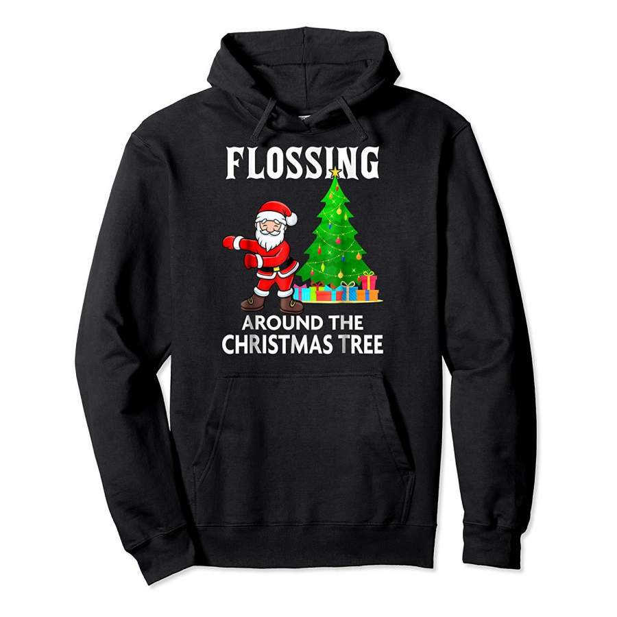 Flossing Around the Christmas Tree Kids Shirt Youth Hoodie Premium Tee