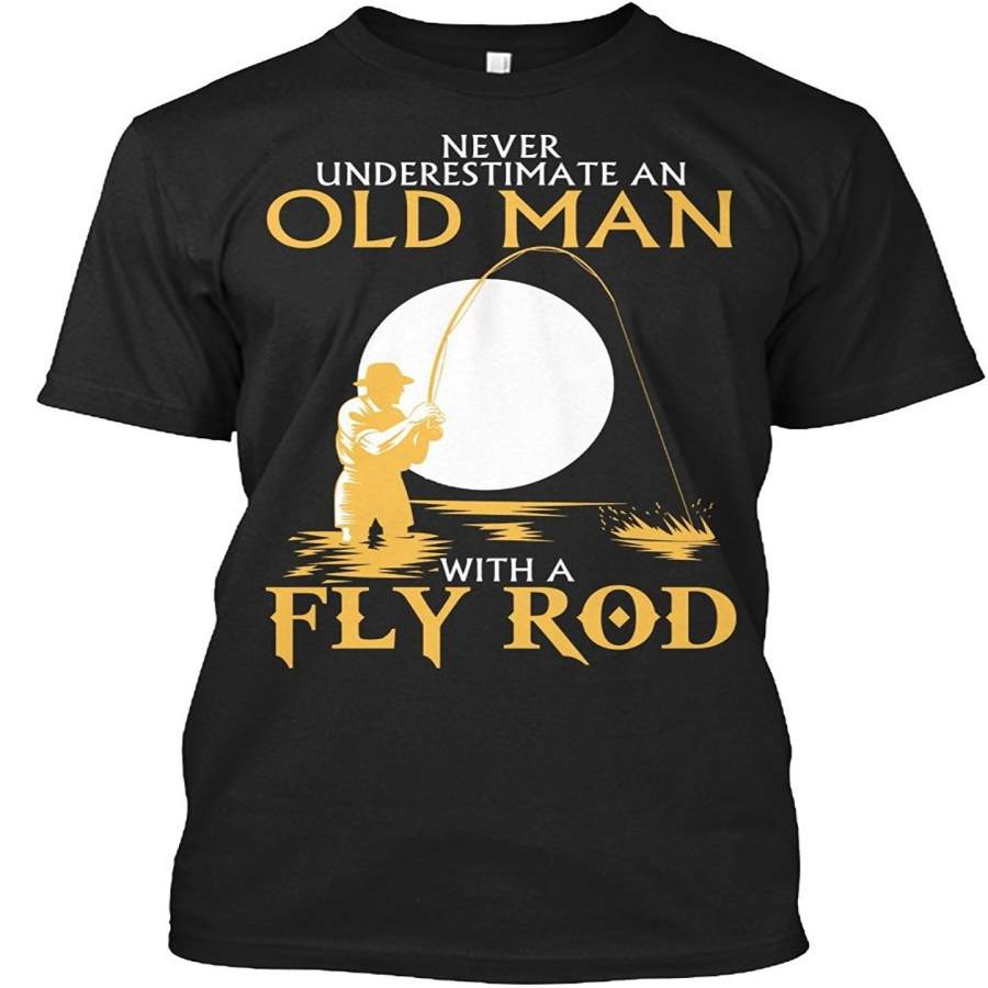 Teespring Old Man With A Fly Rod – Men T-Shirt Graphic T-Shirt