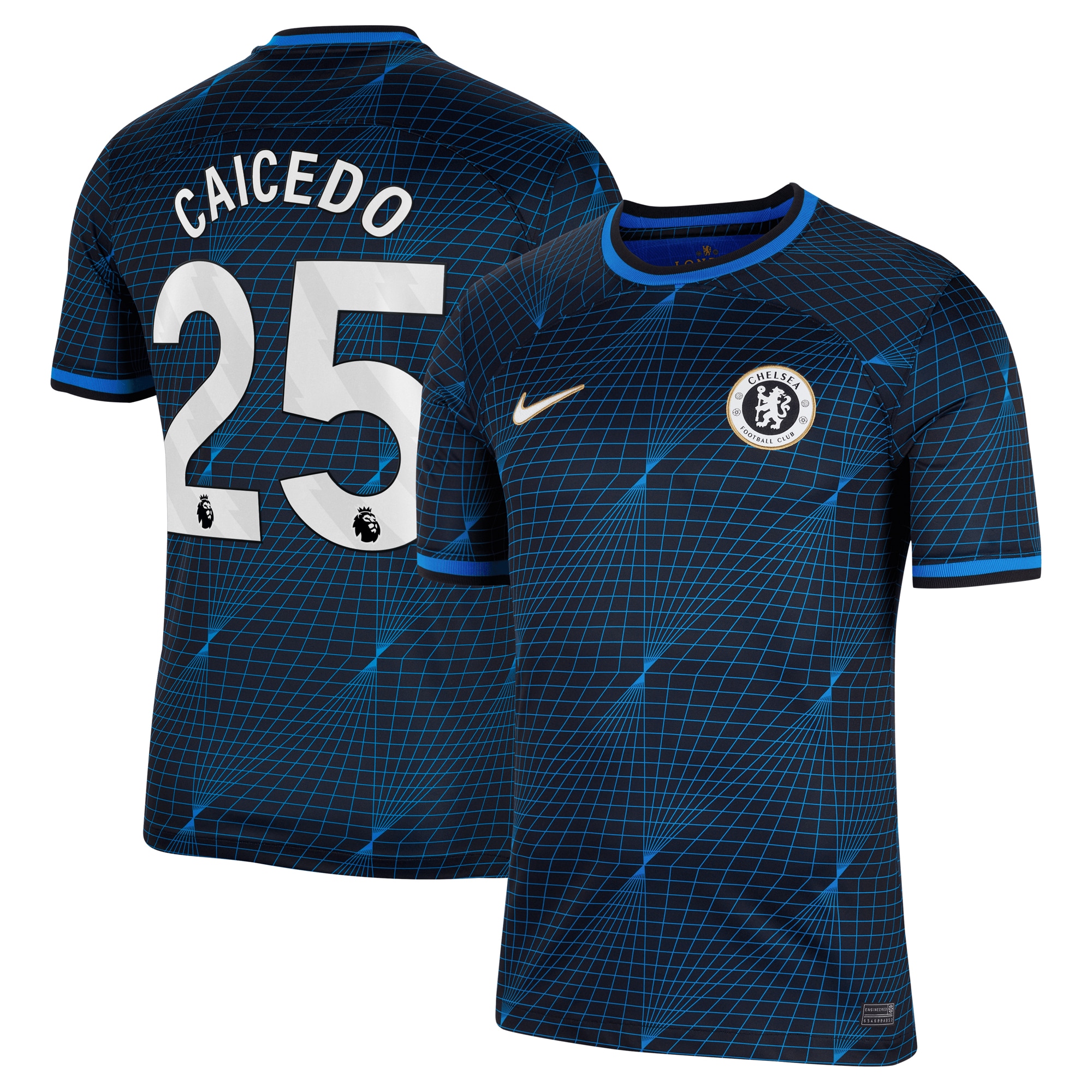 Moisés Caicedo Chelsea 2023/24 Away Stadium Replica Player Jersey – Navy