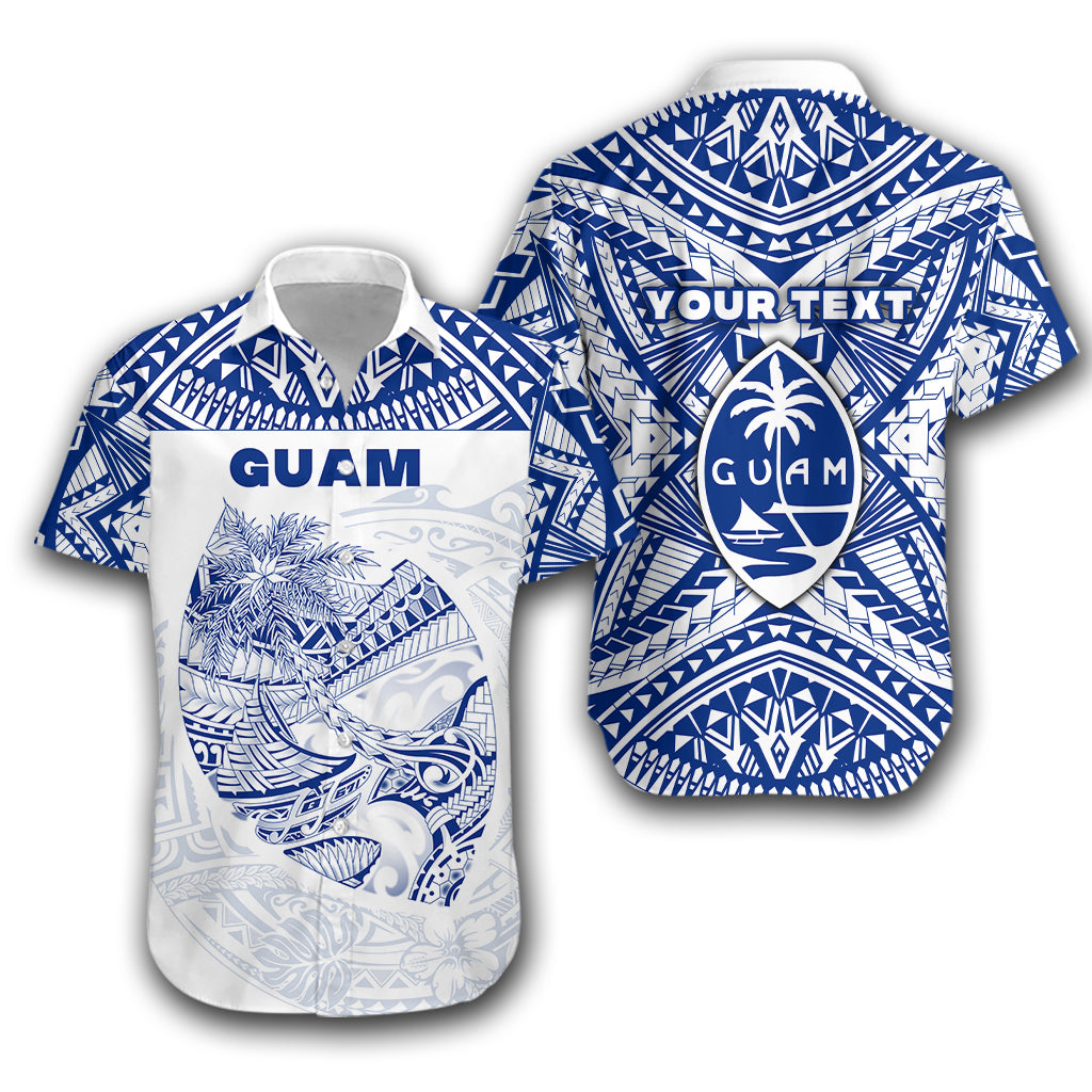 (Custom Personalised)Guam Rugby Hawaiian Shirt Polynesian Patterns – Blue Lt16