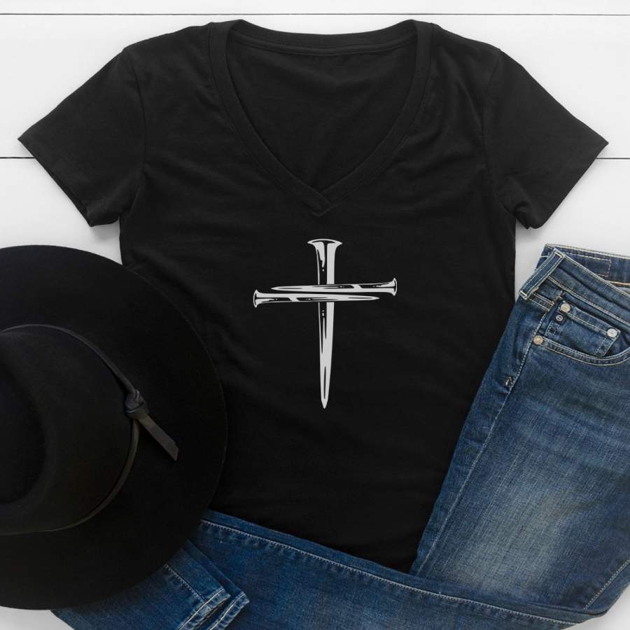 Cross Nails V-Neck