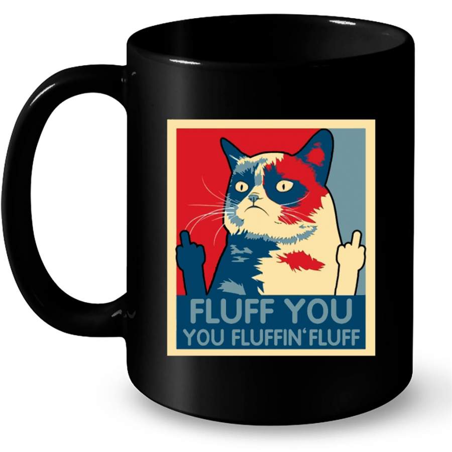 Fluff You You Fluffin’ Fluff, Funny Cat Fuck Kitten, Classic Vintage – Full-Wrap Coffee Black Mug