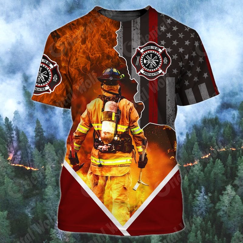 Proud To Be Firefighter Us Smoke 3D Shirt, Attractive Apparel For Firefighter Lovers