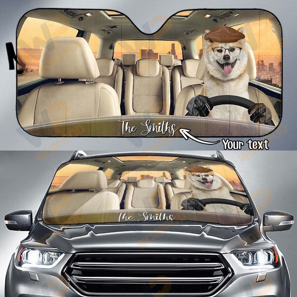 Akita Family Custom Name Car Sun Shade 10 NDC0210