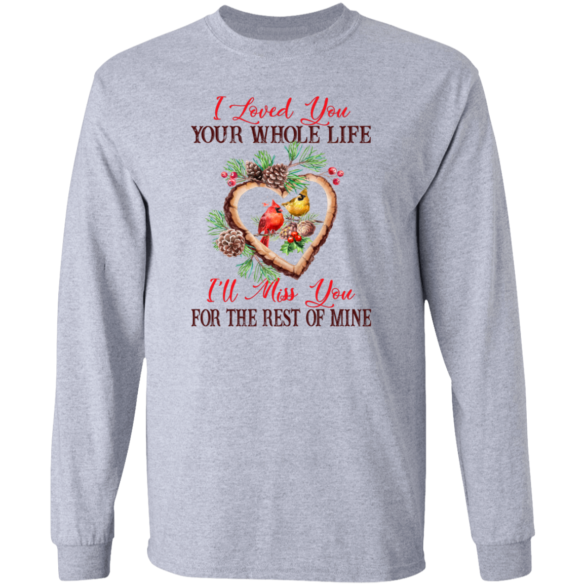Hippie60S I Loved You Your Whole Life Cardinal Couple Hippie Unisex Ultra Cotton Adult Long Sleeve Ash/Blue