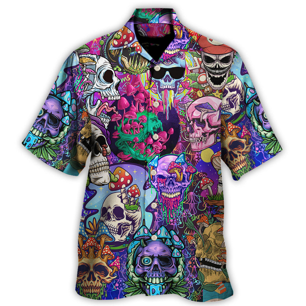 Hippie Mushroom And Skull Colorful Art Hawaii Shirt Ha13092