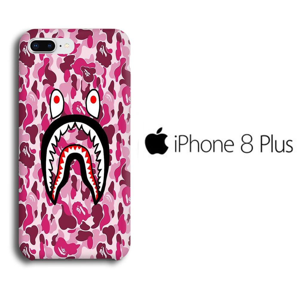 The Pink Shark Bape Camo Iphone 8 Plus 3D Case