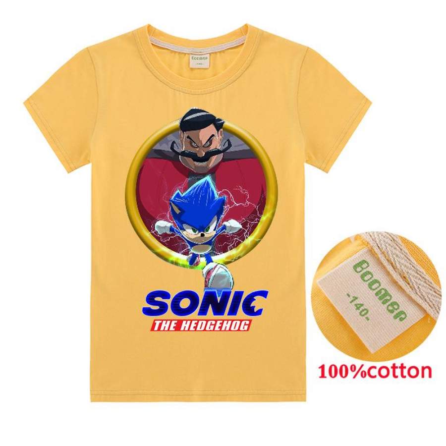 2020  Kids  Sonic The Hedgehog Film Cotton T-shirt