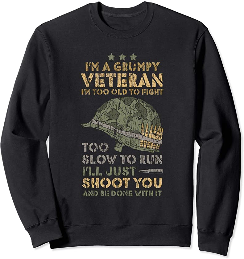 Vintage Veteran Grandpa Proud Army Vietnam Veteran Old Man Sweatshirt