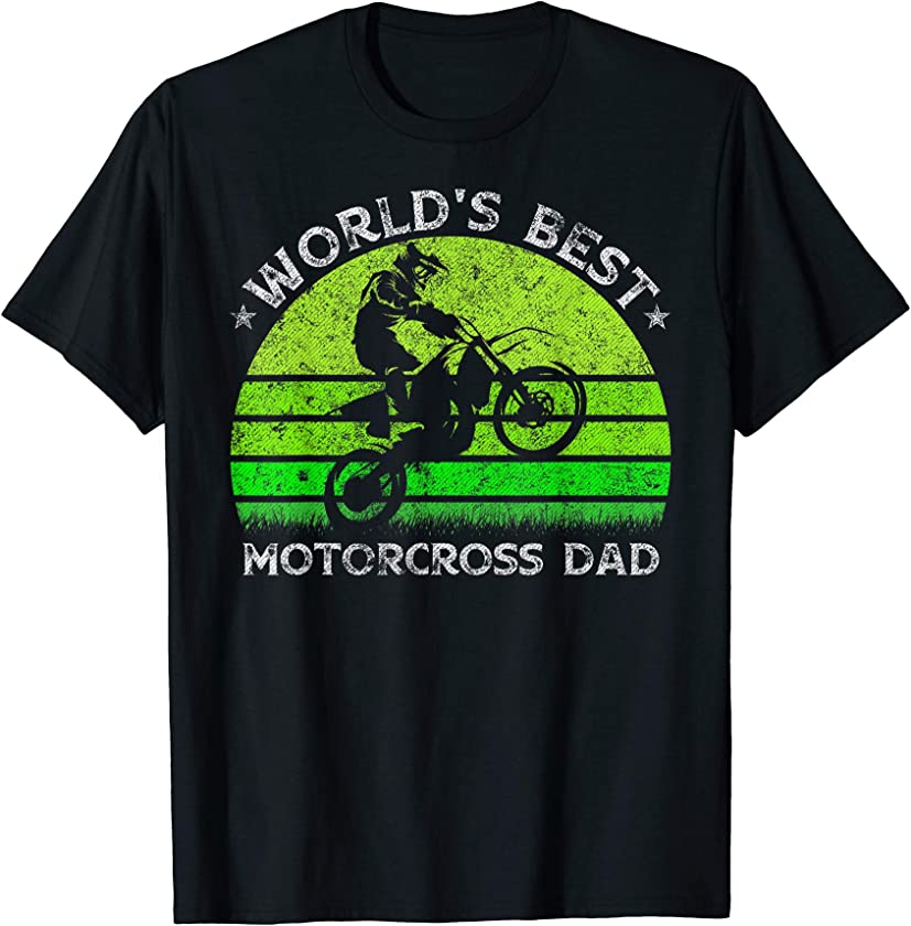 Vintage Retro World’s Best Motorcross Dirt Bike Dad Sunset T-Shirt