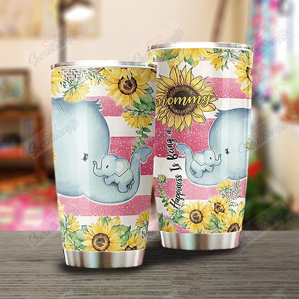 Personalized Elephant Mommy Gs-Cl-Ml0604 Stainless Steel Tumbler Travel Customize Name, Text, Number, Image