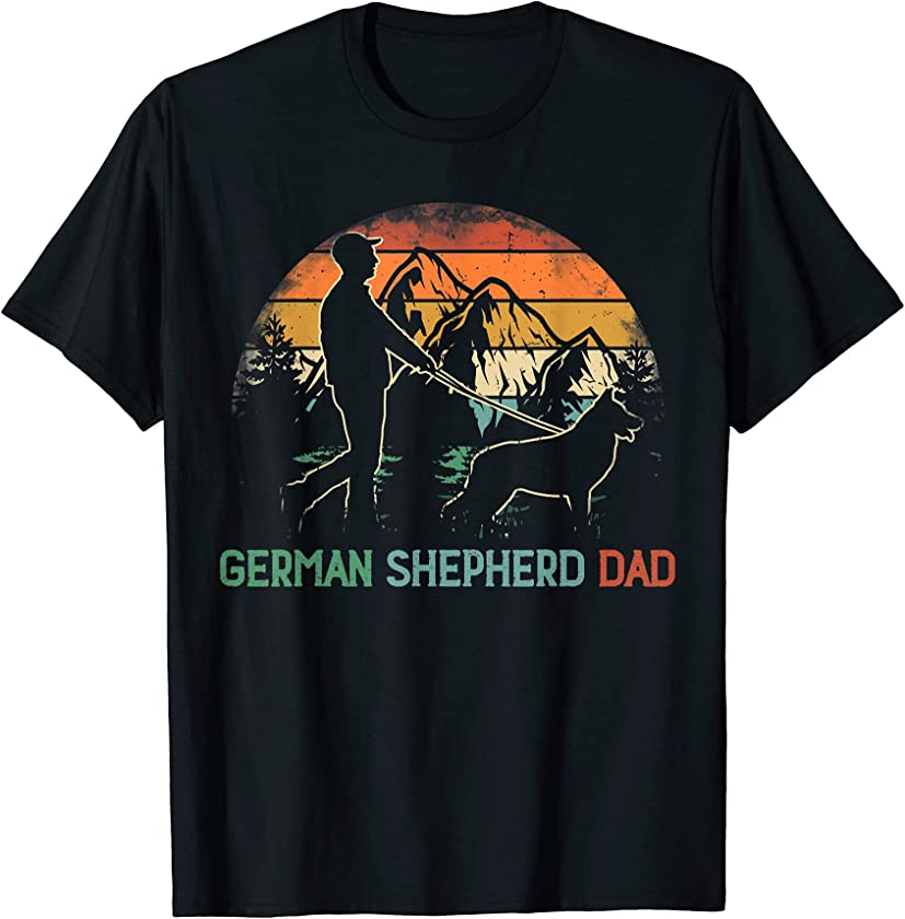 Vintage Retro German Shepherd Dad Funny Father’s Day T-Shirt