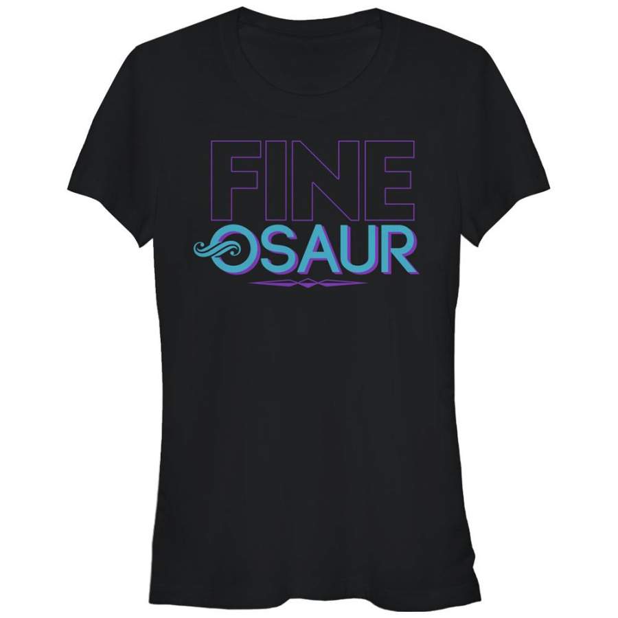 CHIN UP Junior’s Fine-osaur Dinosaur  T Shirt Black