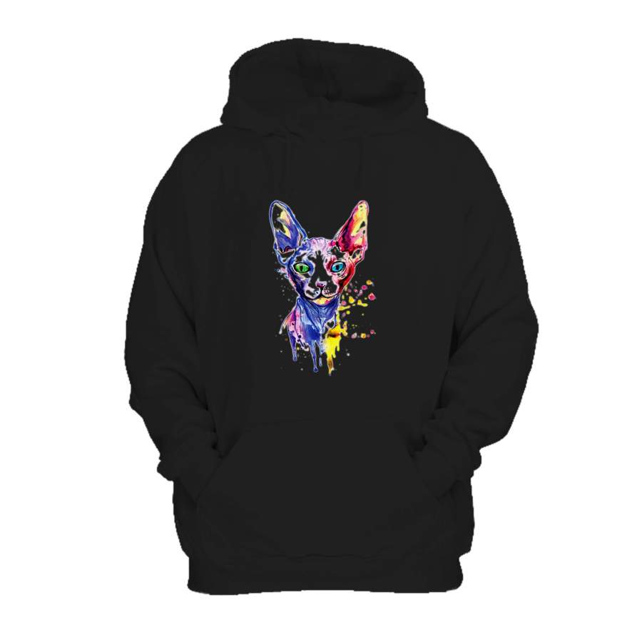 Sphinx Egyptian Cat Watercolor Animal Art Splash Graphic Hoodie