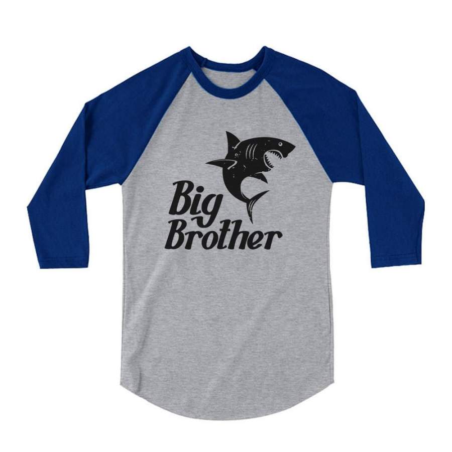 Big Brother Shark 3/4 Sleeve Baseball Jersey Toddler Shirt