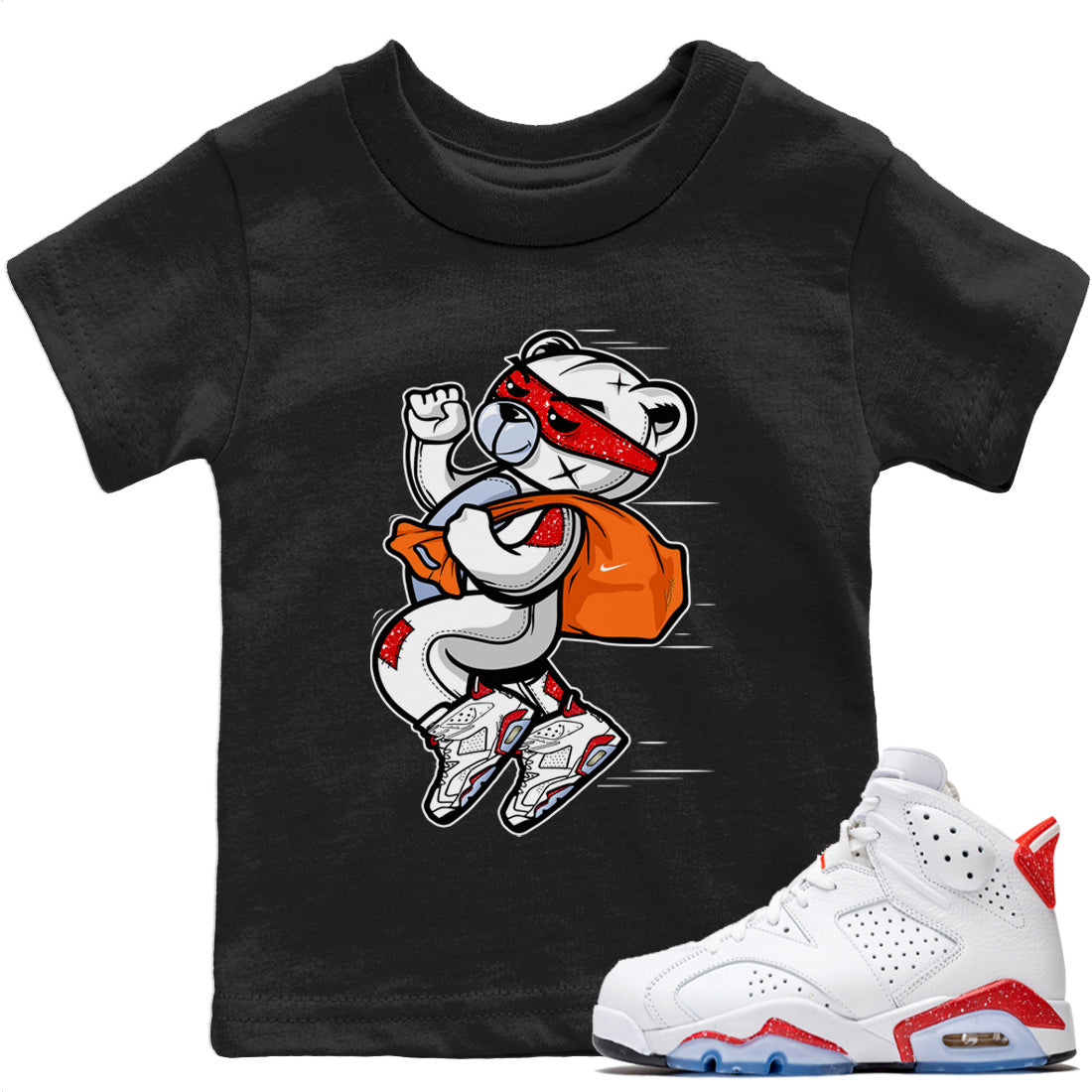 Thief Bear T-Shirt – Air Jordan 6 Red Velvet Cookies Baby & Youth