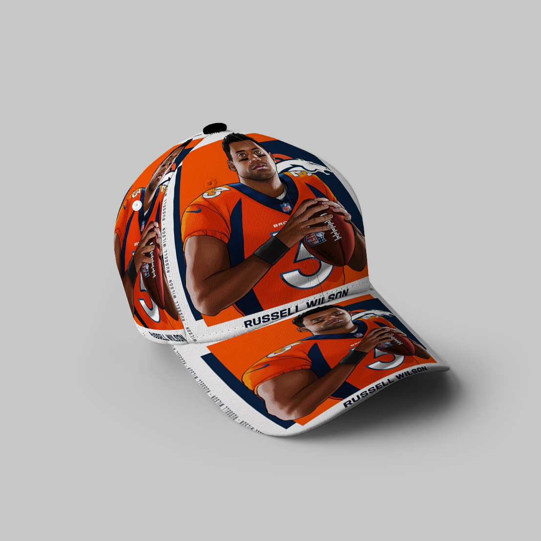 Denver Broncos Russell Wilson1 3D Printing Baseball Cap Classic Hat