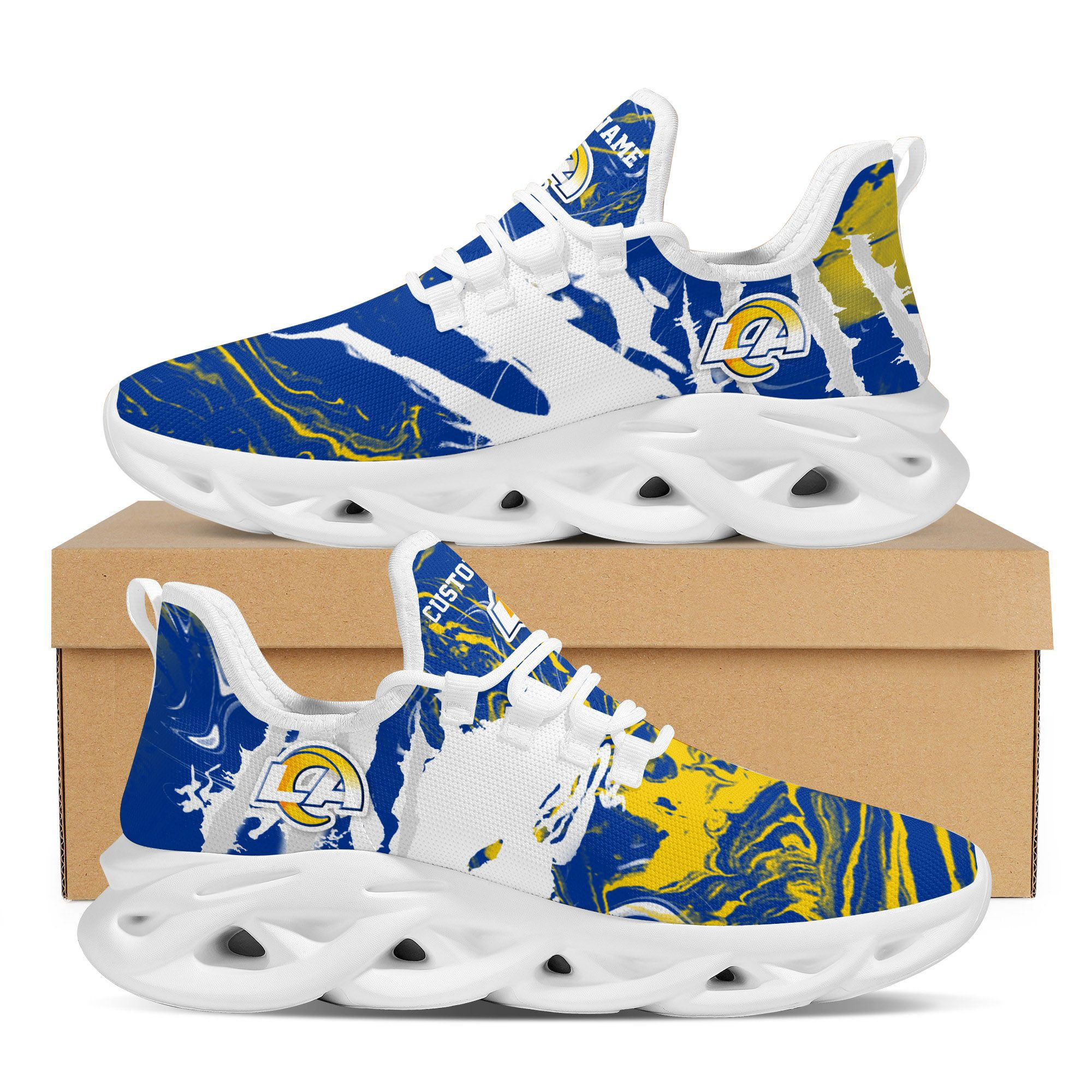 Los Angeles Ramsamerican Football Team Trending Custom Personalized With Name Max Soul Clunky Sneaker Shoes For Men Women