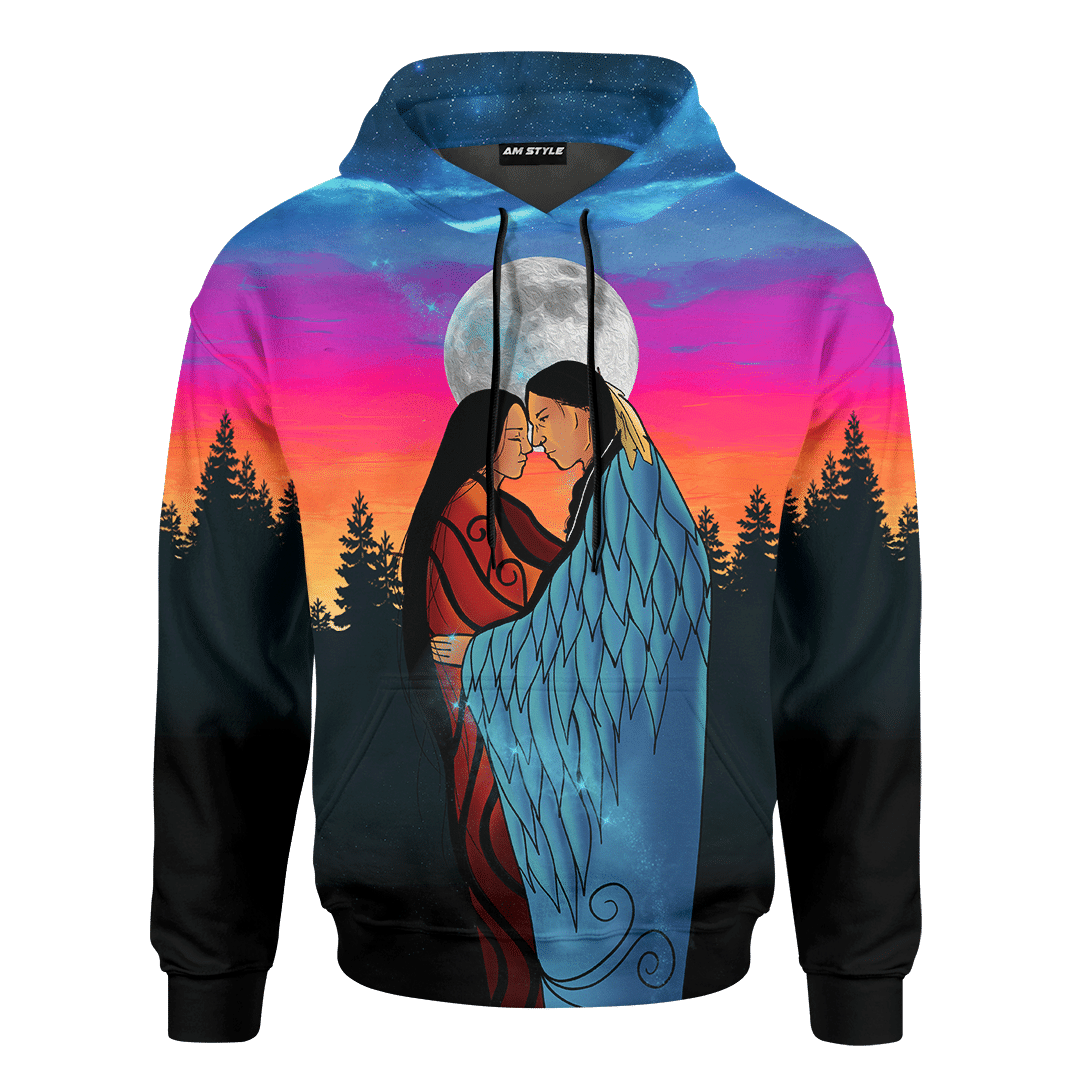 Native American Symbols Of Love For Soulmates When I Follow My Heart It Leads Me To You Native Indian Couple Customized 3D All Over Printed Shirt