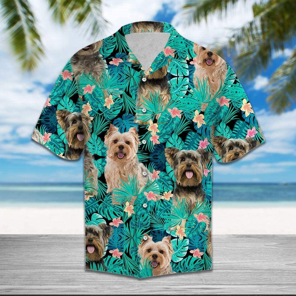 Yorkshire Terrier Tropical Polyester Hawaii Shirt Ha81577