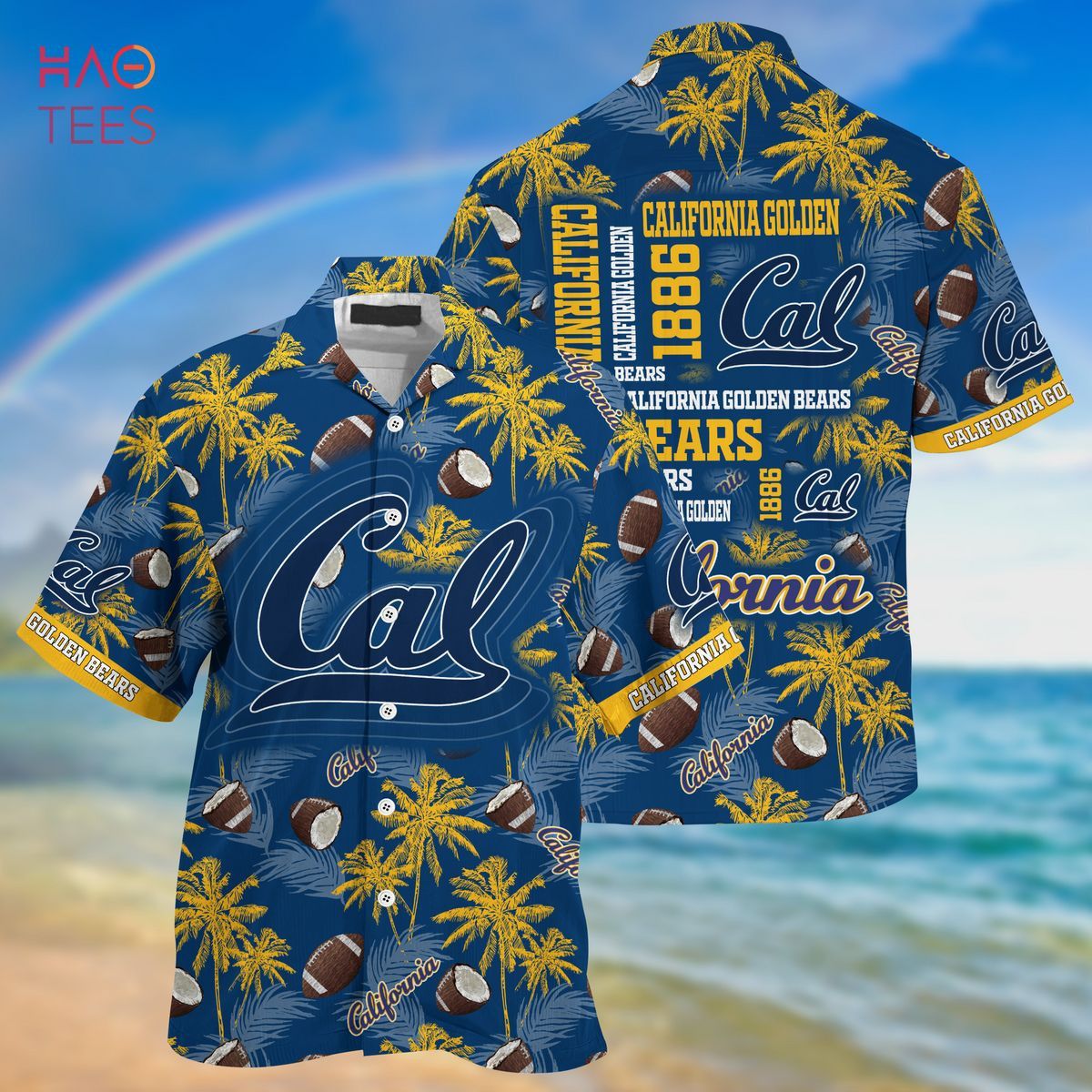 NCCA California Golden Bears Coconut Blue Hawaiian Shirt