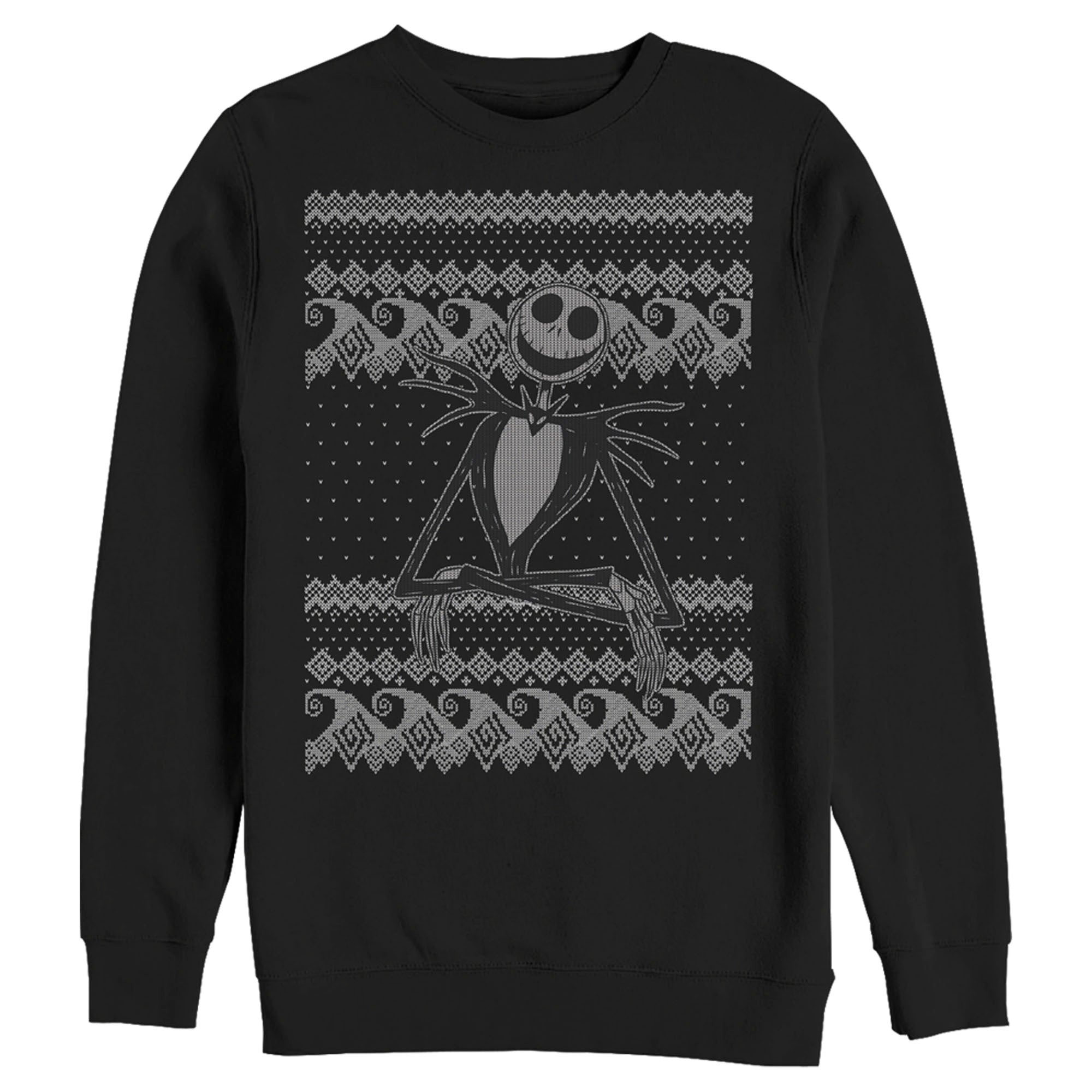 Men’S The Nightmare Before Christmas Jack Skellington Distressed Christmas Sweater Sweatshirt