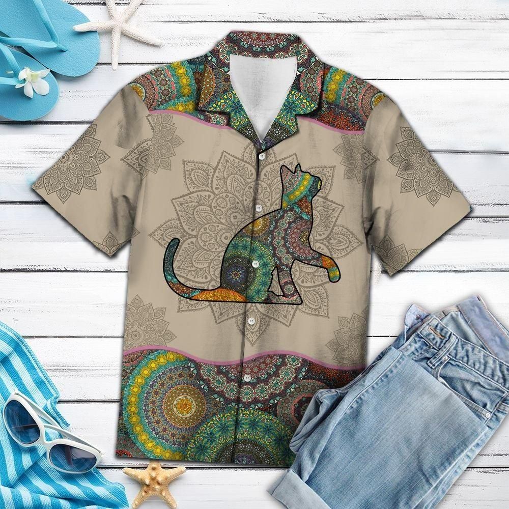 Cat Mandala Aloha Hawaii Shirt Colorful Short Sleeve Summer Beach Casual For Men And Women Ha34550