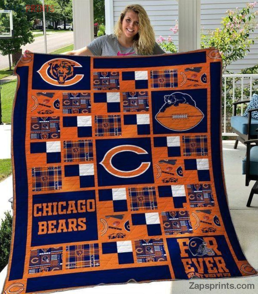 Chicago Bears 3 D Printing Quilt V8 Gift For Fan Football Lovers