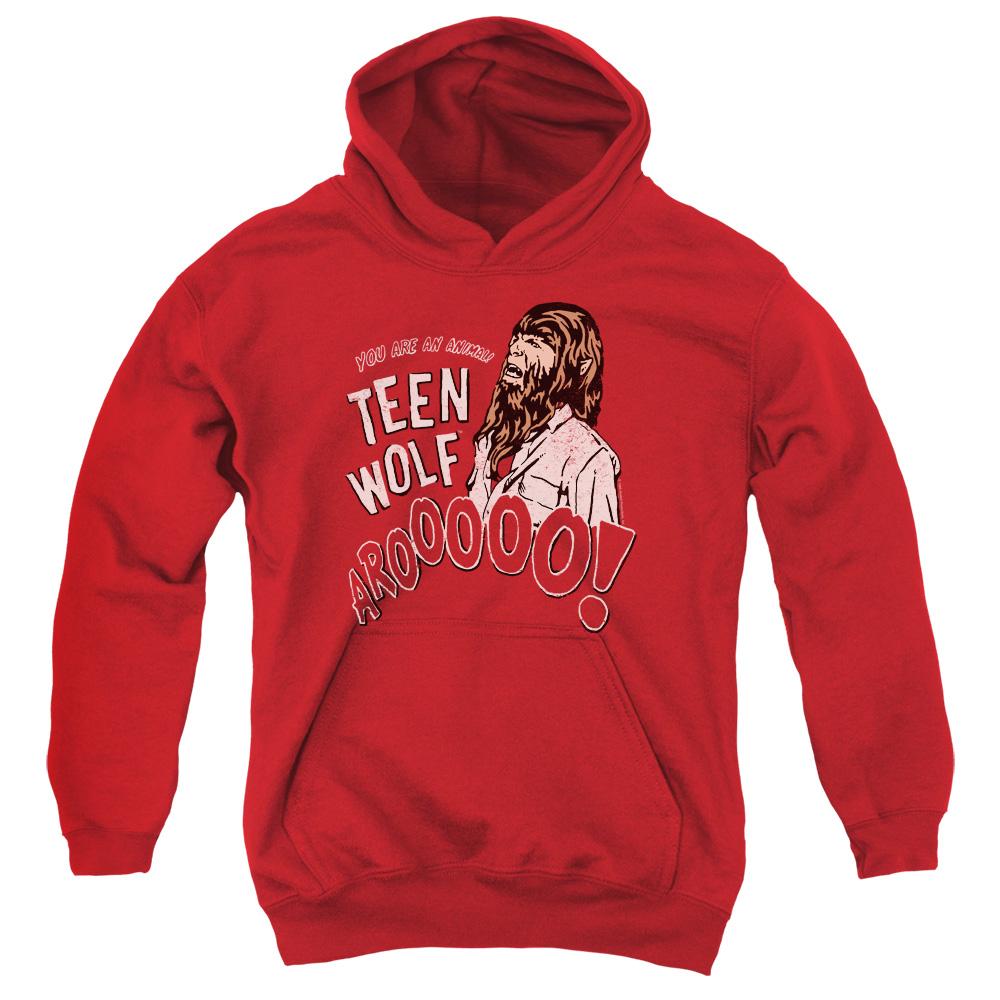 Teen Wolf Animal Kids Youth Hoodie Red