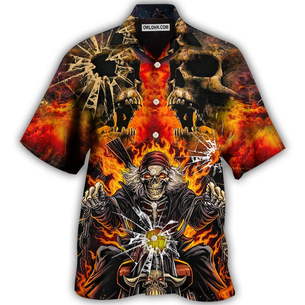 Skull Biker Style Hawaii Shirt Ha47047