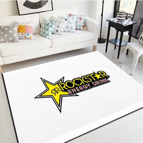 Rockstar energy Logo Rug, Living Room Bedroom Carpet, Home Floor Decor