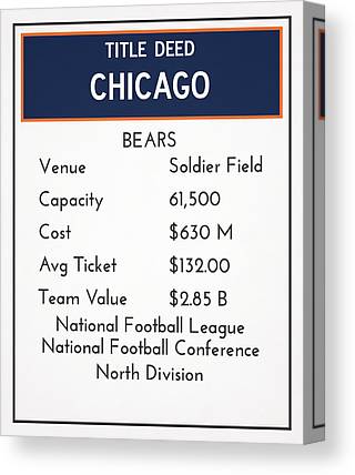 My Chicago Bears Monopoly Card Joe Hamilton Canvas Print