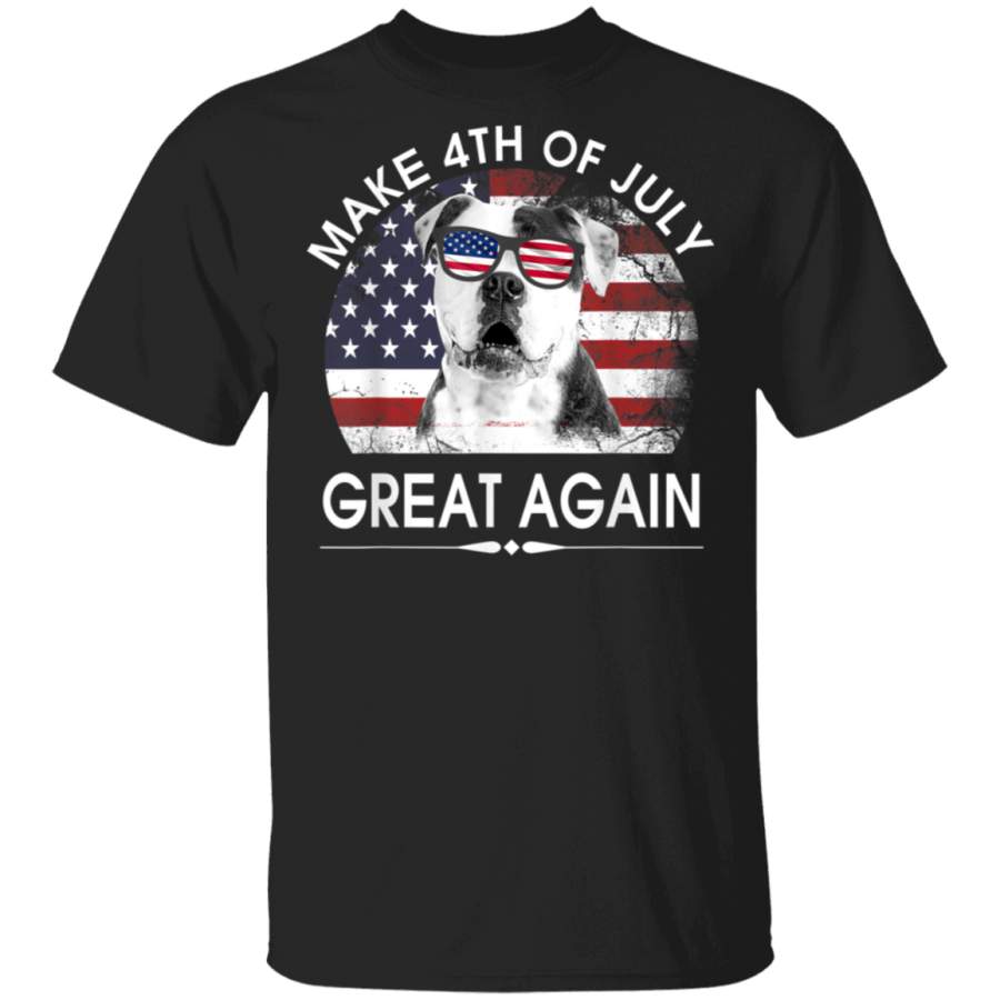 American Bulldog Make 4th Of July Great Again USA Dog flag TShirt