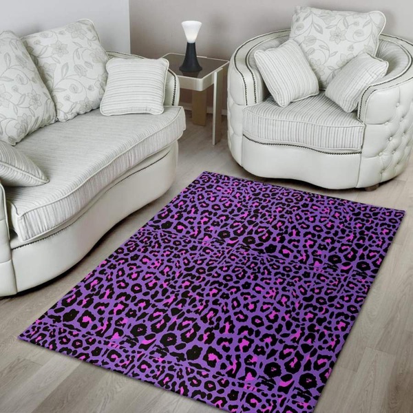 Purple Leopard Area Rug