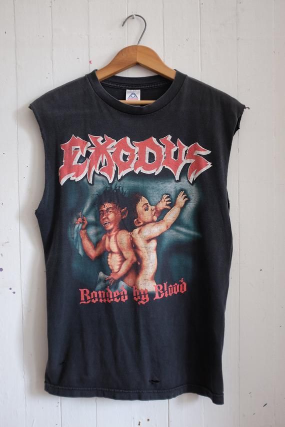 Exodus Bonded Blood Thrash Metal Band Shirt Heavily Worn Shirt