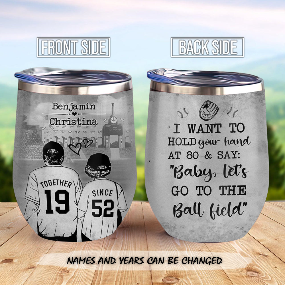Customized Baseball Couple Acaa2109004Z Wine Tumbler