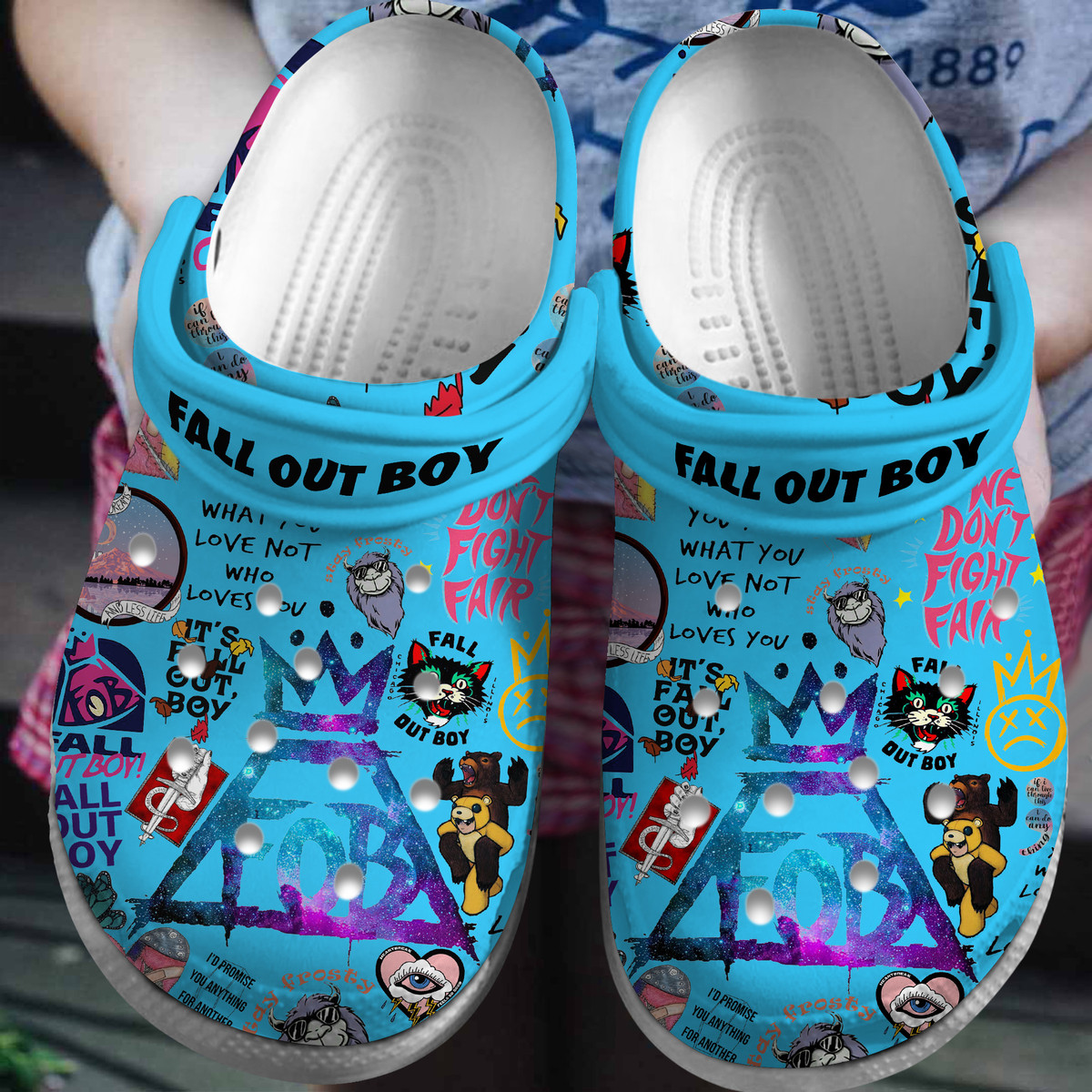 Fall Out Boy Band Music Crocs Crocband Clogs Shoes Comfortable For Men Women and Kids