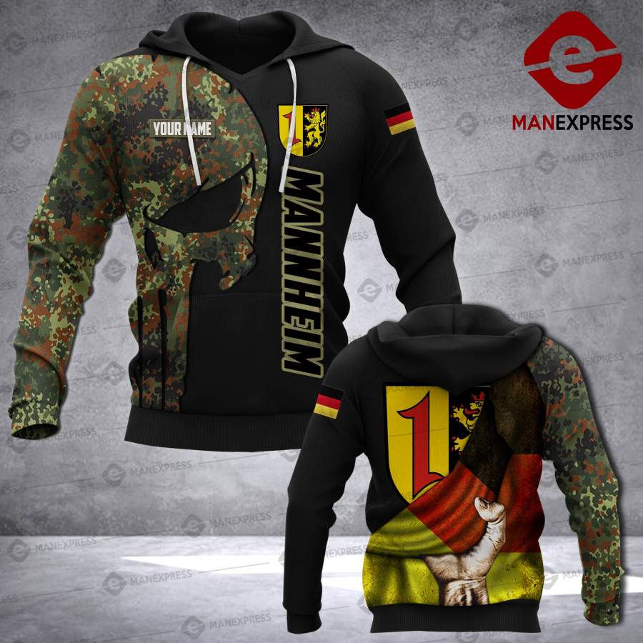 Personalized Mannheim 3D printed hoodie BLT Germany