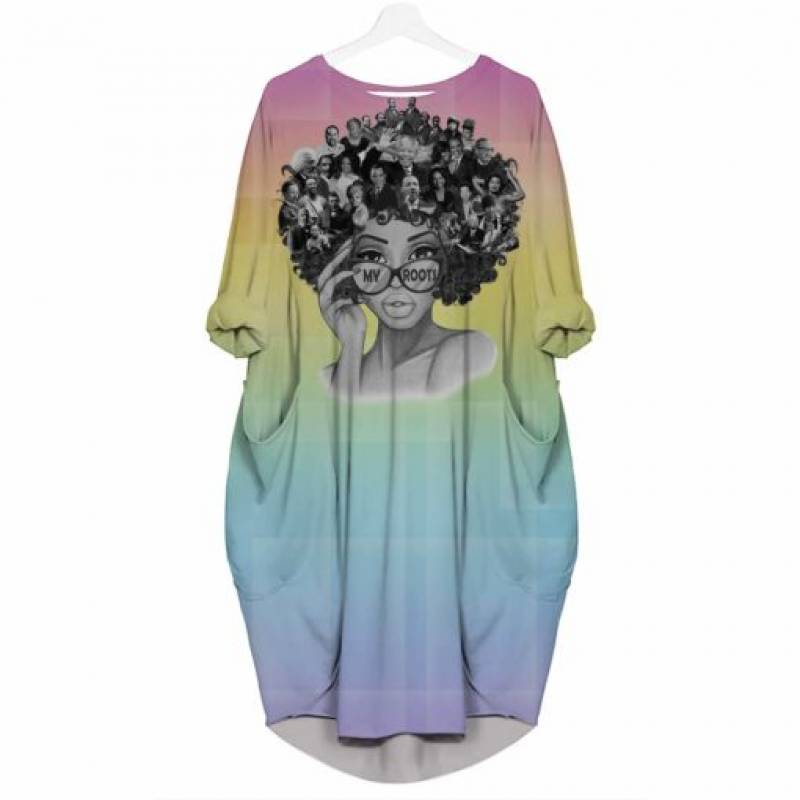 African American Black Woman My Roots 3D Pocket Dress