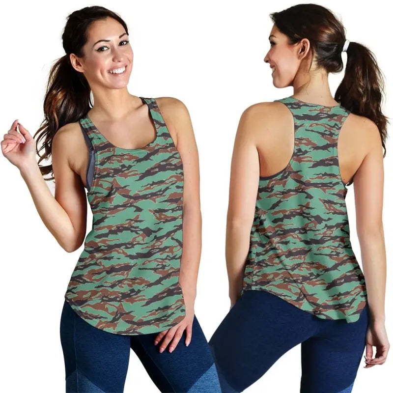 Army Guyana Tiger Stripe Camouflage Seamless Womens Racerback Tank Rlt8