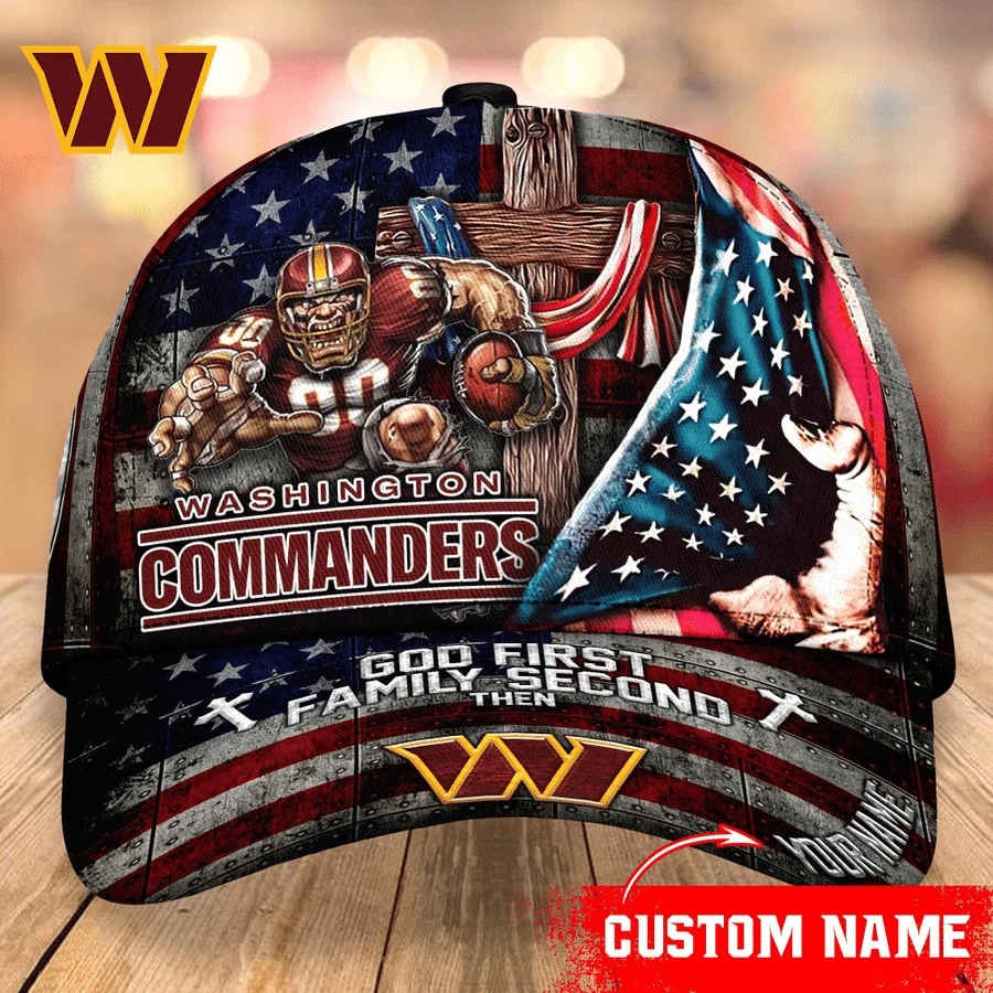 Washington Commanders Baseball Caps Mascot Flag Custom Name