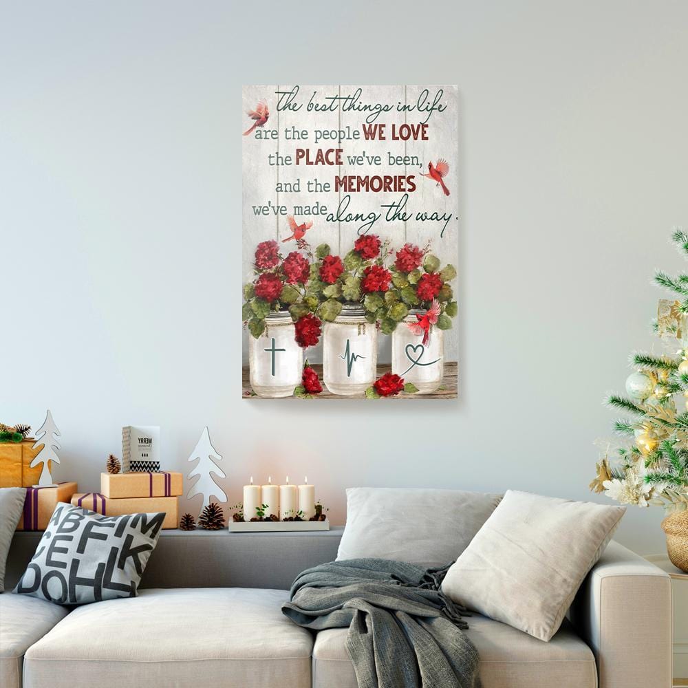 Canvas Wall Art The Best Things In Life Are The People We Love Heaven Cardinal Canvas Wall Art Home Decor