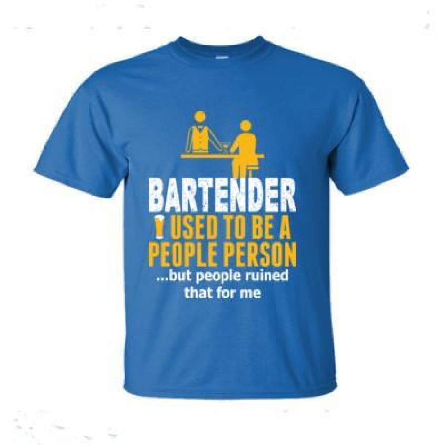 AGR Bartender I Used To Be People Person But People Ruined That For Me – Ultra-Cotton T-Shirt