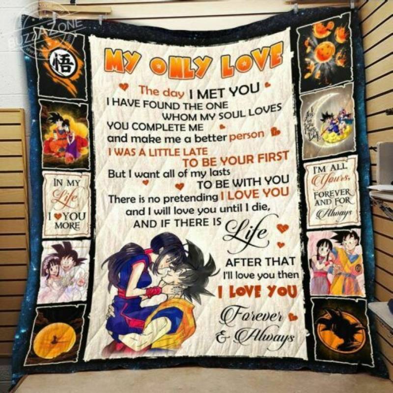 homesweetquilt – Blanket Dragon Ball Son Goku And Chi-Chi My Only Love Halloween Gift fleece blanket, hf2808