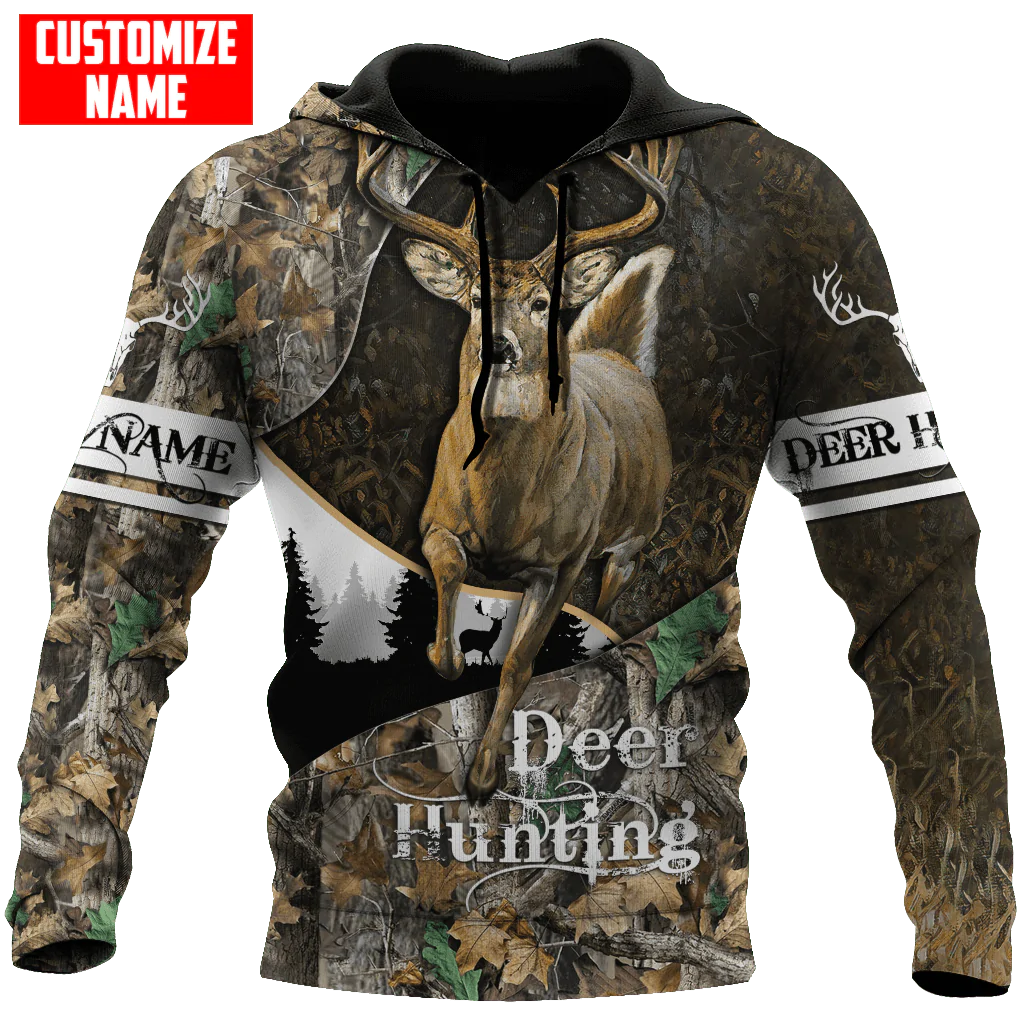 Personalized Deer Hunting Hoodie Camo Pattern Hunting Hoodies For Men And Women, Hunter Gifts