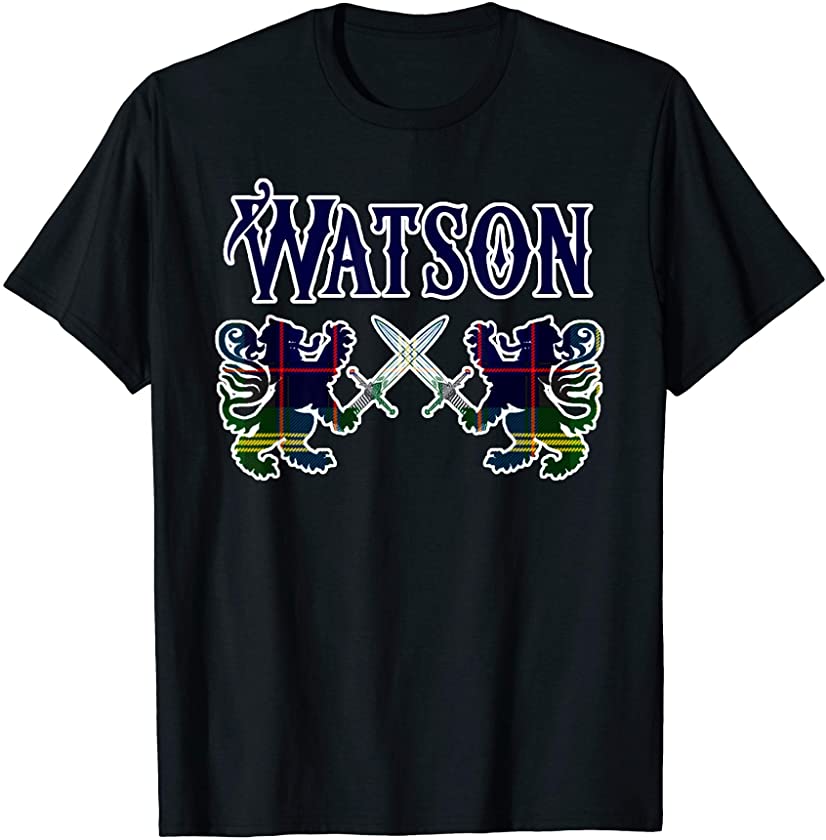 Watson scottish clan t-shirt Family Kilt Tartan Lion