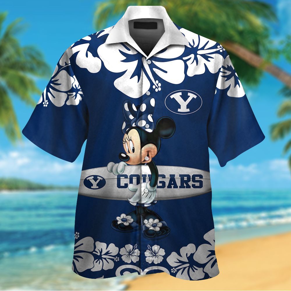 Byu Cougars & Minnie Mouse Hawaiian Shirt