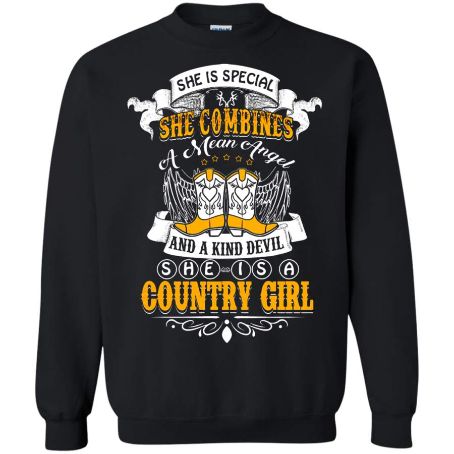 AGR Country Girl Evil And Angel She Is Special Sweatshirt