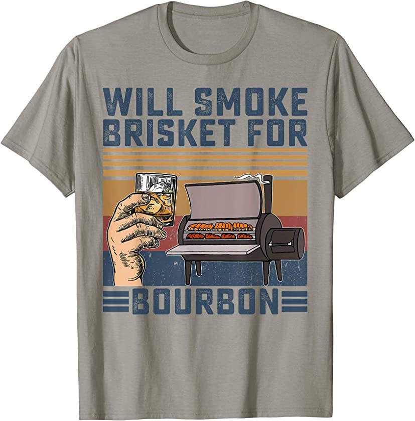 Will Smoke Brisket For Bourbon Vintage Grilling Barbeque T-Shirt